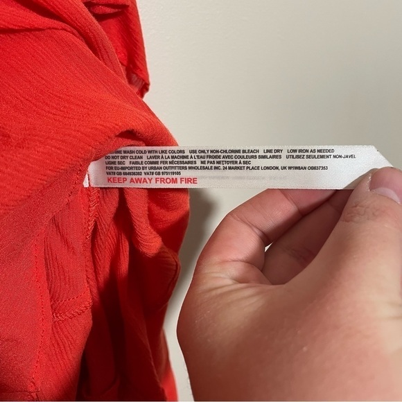 NWT Free People Cascades Ruffle Camisole in Fire Orange/Red Size XS - Picture 10 of 12